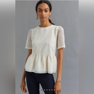 Anthropologie - Sunday in Brooklyn Sheer Bow Back Blouse